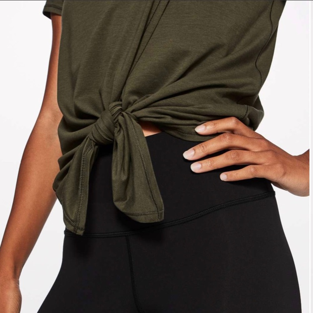lululemon Knot A Problem Tee - Dark Olive - size 8